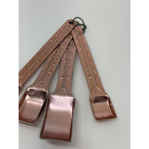 VTG Rectangular Measure Spoons Aluminum Copper Retro 4 Set 1/2 tsp tsp Tbsp - Picture 4 of 7